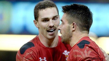 George North and Rhys Webb