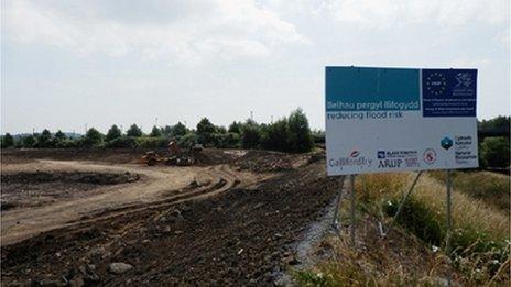 Part of the Lower Swansea Valley flood scheme