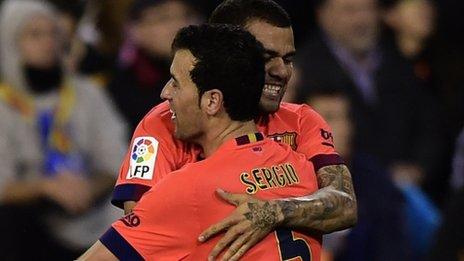 Sergio Busquets celebrates