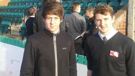 Andrew (left) and Jonathan at Croft Park