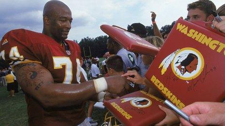 Nolan Harrison signs autographs in 2000