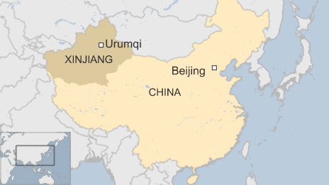 Map of Urumqi in China