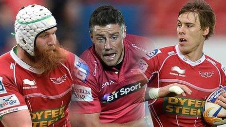 Jake Ball, Rhys Priestland and Liam Williams