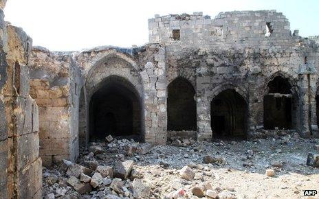 Krak des Chevaliers after bombardment