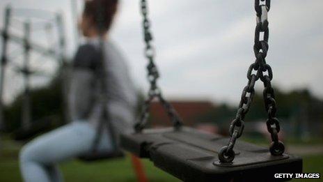 A child on a swing