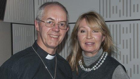 Justin Welby and Desert Island Discs host Kirsty Young