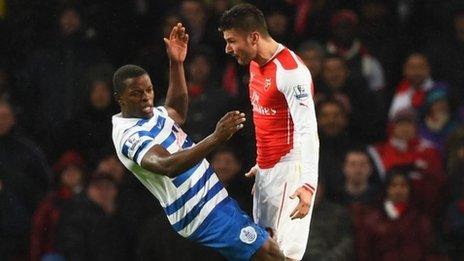 Olivier Giroud headbutts Nedum Onuoha