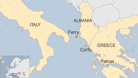 Greek ferry map