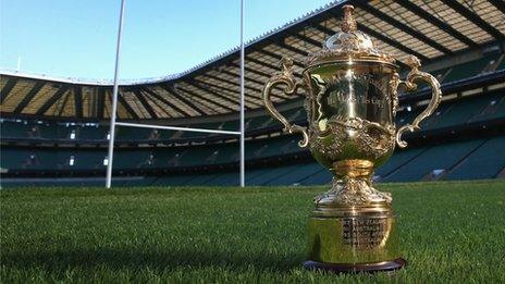 The Webb Ellis Cup at Twickenham