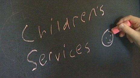 Children's services sign