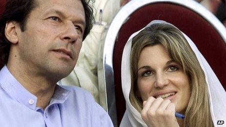 Imran Khan with Jemima at an election rally