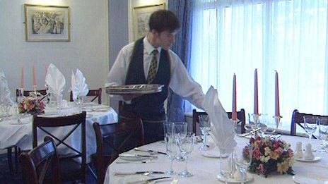 Waiter in restaurant