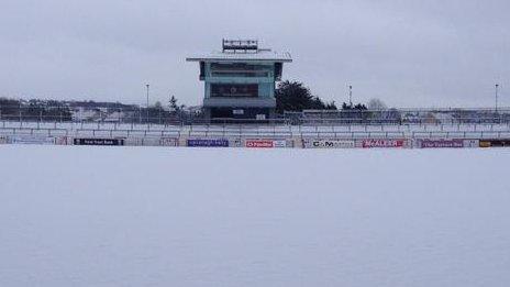 Healy Park was covered in snow