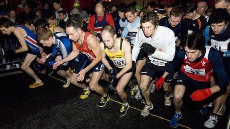 Runners at the start line