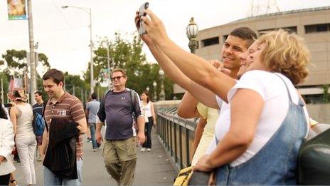 Tourists in Melbourne