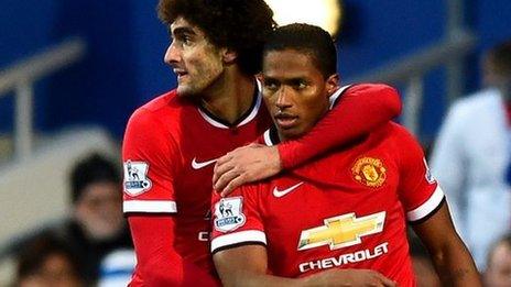 Marouane Fellaini and Antonio Valencia