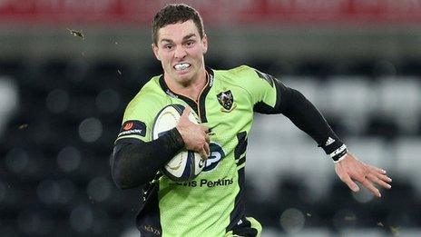 Northampton's George North breaks away to score their second try