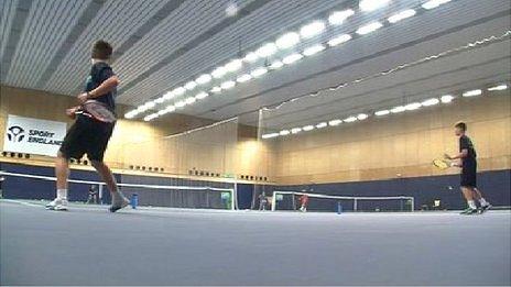 Youngster's practising at Martin Lee's tennis academy