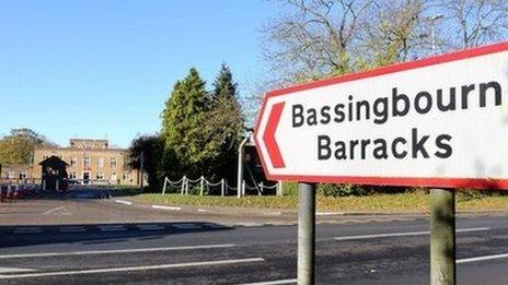 Sign to Bassingbourn Barracks