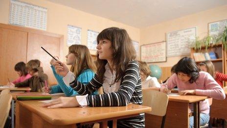 Girls in classroom