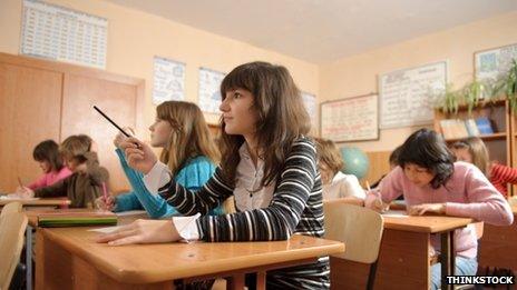 Girls in classroom