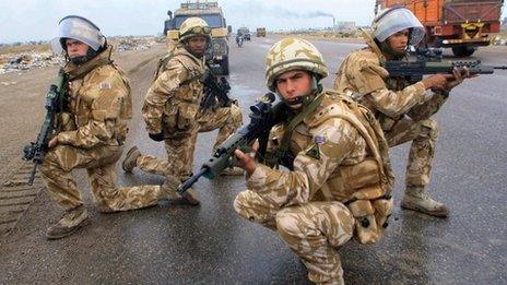 British soldiers on patrol in Basra in 2006