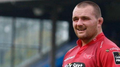 Ken Owens in action for Scarlets