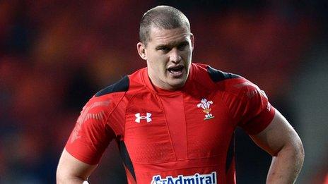 Ian Evans in action for Wales