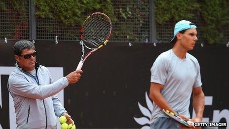 Rafael Nadal with coach and uncle Toni Nadal