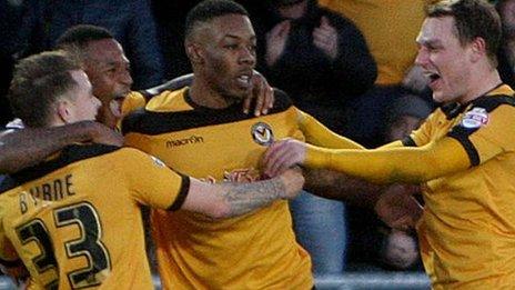 Newport County players celebrate
