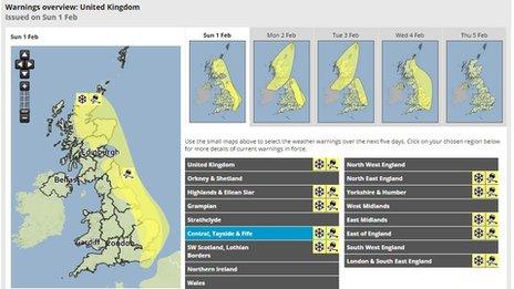 Met Office web page