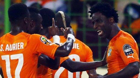 Wilfried Bony celebrates his first goal