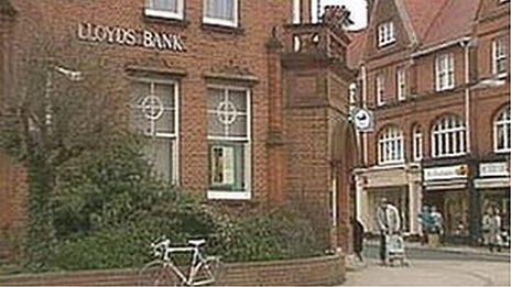 Lloyds Bank in Felixstowe in 1993