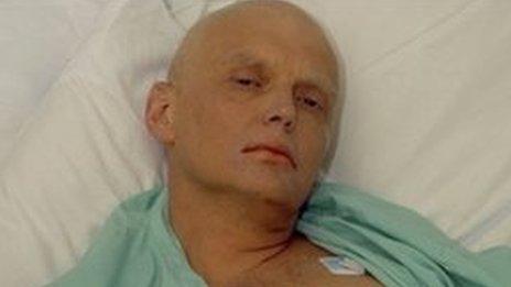 Alexander Litvinenko in hospital ward prior to his death