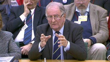 Sir Roger Gale giving evidence to the Commons Transport Select Committee