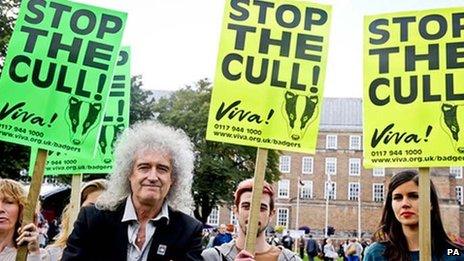 Brian May at badger cull protest