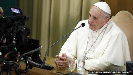 Pope Francis speaks during the closing ceremony of Fourth Scholas Occurrentes World Educational Conference in the New Hall of Synod, Vatican City,