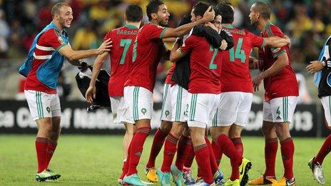 Morocco players at Africa Cup of Nations