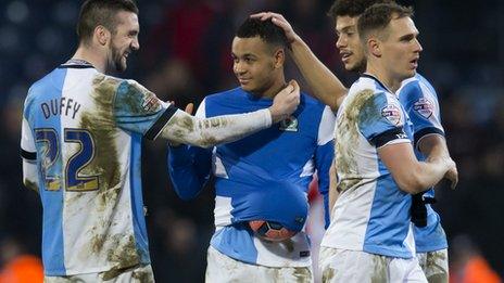 Blackburn players celebrate