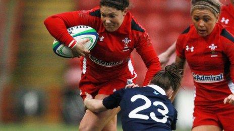 Wales women on the attack against Scotland women