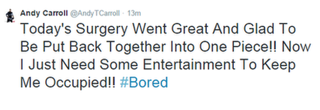 Andy Carroll's tweet