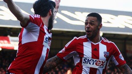 Brentford players celebrate