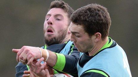 Alex Cuthbert and George North