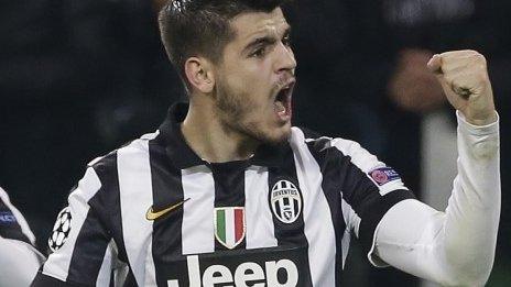 Alvaro Morata celebrates scoring