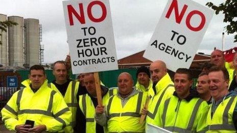 Protest over zero-hours contracts