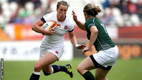 Katherine Merchant in action during the Rugby World Cup