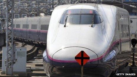 Bullet train in Tokyo station