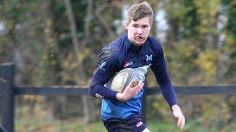 Winger Liam Cook in action for the Scottish Exiles