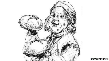 Drawing of a bread weigher