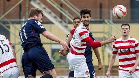 Craig Curran powered home a header for County